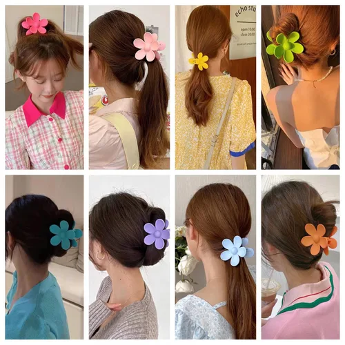 Miniatura 5 de Pinzas para el cabello de flores, 8 unidades, pinzas grandes para mujeres y niñas, cabello grueso y delgado, agarre fuerte, antideslizante, gran
