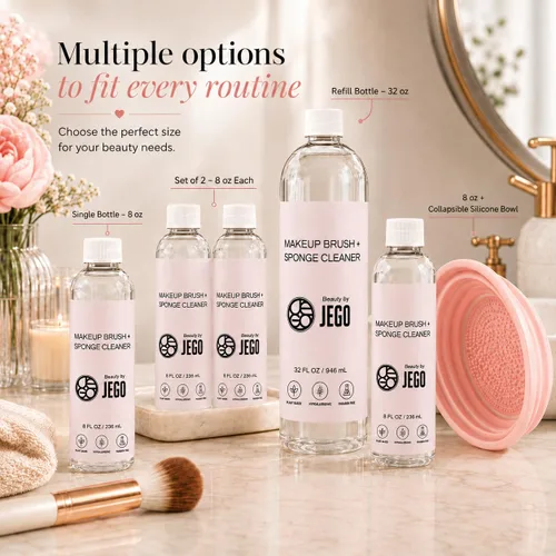 Miniatura 6 de JEGO Solución limpiadora de brochas de maquillaje, limpiador de esponjas, limpiador líquido para brochas de maquillaje, solución hipoalergénica y a