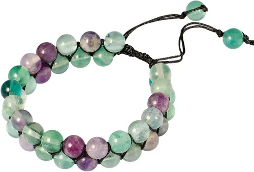Miniatura 3 de TUMBEELLUWA Pulsera de cuentas de piedra de 0.315in de doble capa ajustable de meditación de poder de curación de pulseras de cristal