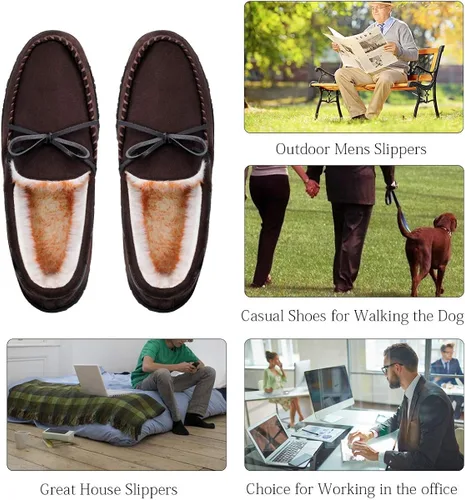 Miniatura 6 de shoeslocker Pantuflas para hombre cálidas y cómodas de felpa