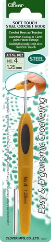 Miniatura 12 de Clover - Agujas de crochet de acero con tacto suave, No. 14/0.50mm (1027)