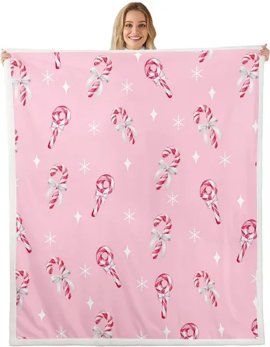 Miniatura 17 de Manta de franela con lazo rosa, manta de vellón con lazo en acuarela para decoración del hogar, sofá, sofá, manta de forro polar kawaii de dibujos