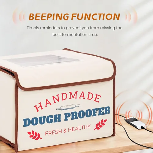 Miniatura 3 de Caja a prueba de pan con calentador, prueba de masa de temperatura constante de 50-130 ℉, calefacción de 3 lados y temporizador de 24 horas, caja