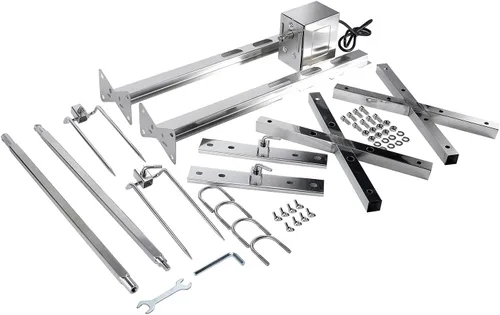 Miniatura 8 de iMeshbean Kit de parrilla de asador de 220 libras, parrilla eléctrica para asadores de cerdos con motor de 45 W, soporte de asador de acero