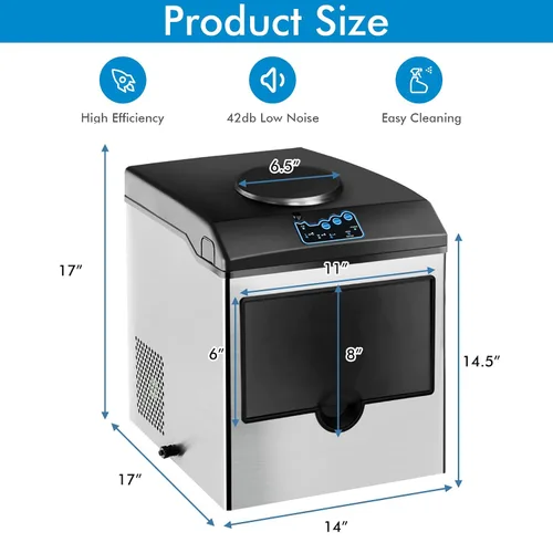 Miniatura 6 de PETSITE Dispensador de agua 2 en 1 para máquina de hielo, máquina electrónica portátil con dispensador de enfriador de agua, 48 libras/día, cubo