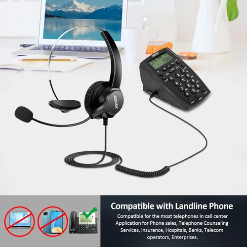 Miniatura 4 de AGPtEk – teléfono intercomunicador centro de llamadas con auricular., Negro