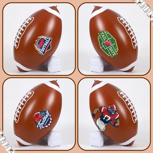Miniatura 5 de Bencailor Decoración de fiesta de fútbol gigante de 71 pulgadas, juego de fútbol inflable gigante con juego de camiseta para juego, grandes pelotas