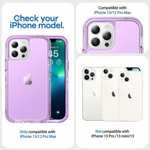 Miniatura 7 de ORIbox - Funda compatible con iPhone 13 Pro Max y 12 Pro Max, resistente a los golpes, anticaídas, transparente