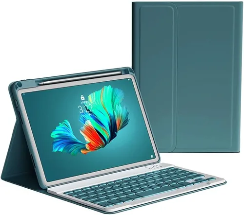 Miniatura 13 de kaitesi Funda para teclado para iPad 9ª 8ª 7ª generación 10.2/ Air 3ª generación Pro 10.5, cubierta inteligente de folio inteligente con teclado