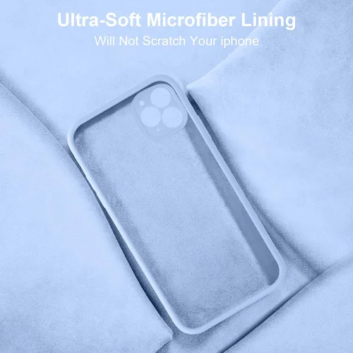 Miniatura 6 de Vooii Funda compatible con iPhone 11 Pro, silicona líquida mejorada con bordes planos, protección de cámara, forro de microfibra antiarañazos suave