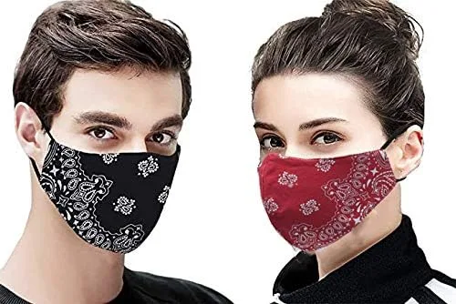 Miniatura 6 de Bandana de la cubierta de la cara, máscara de tela de algodón suave media cara protectora, pasamontañas de cachemira unisex de moda, Balaclava