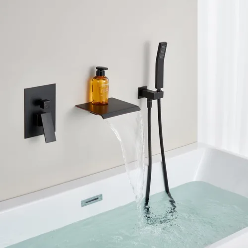 Miniatura 3 de Wowkk Grifo de Bañera de Montaje en Pared Relleno de Bañera Cascada Grifo de Bañera Bronce Aceitado Relleno de Bañera de Latón Grifo de Bañera