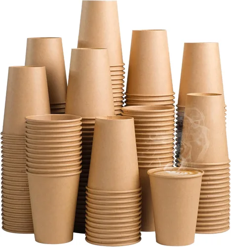 Miniatura 9 de SIUQ Paquete de 400 vasos de papel kraft de 5 onzas, vasos de baño desechables, mini vasos para enjuague bucal, vasos para bebidas calientes/frías