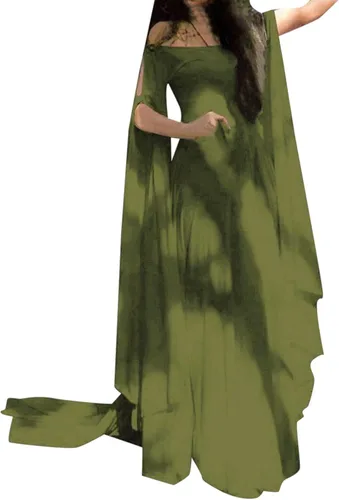 Miniatura 8 de FRMUIC Vestido de hada renacentista para mujer, disfraz irlandés medieval, vestido sexy de Halloween, vestido victoriano con hombros descubiertos