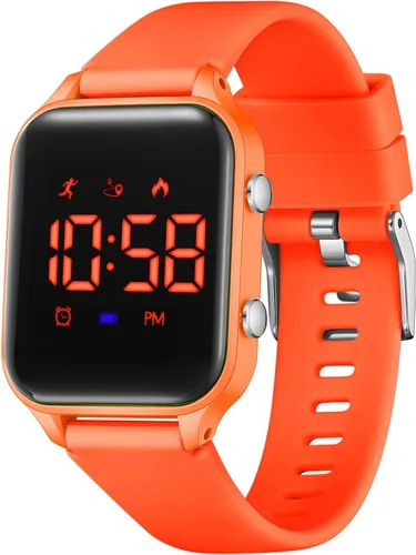 Miniatura 13 de Relojes digitales para niños y niñas, reloj deportivo con rastreador de fitness, podómetro, alarmas, cronómetro, no necesita aplicación, reloj