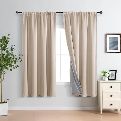 Miniatura 45 de XWZO Cortinas Opacas 100% Blancas - Cortinas de Bloqueo Total de Calor y Luz con Forro Negro para Dormitorio/Cuarto de Lavado, Paneles de Ventana