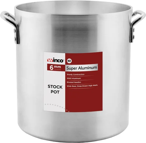 Winco USA Super - Olla de aluminio, extra pesada, 16 cuartos de galón, aluminio