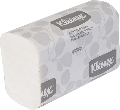 KLEENEX SCOTTFOLD - Toallas de papel, 8 1/10 x 12 2/5, color blanco, paquete de 120, 25/cartón