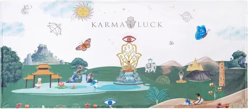 KARMA AND LUCK Dreamy Escape - Toalla de playa para mujeres y hombres, mal de ojo, mano de Hamsa, loto, mariposa y elefante, toallas de playa de
