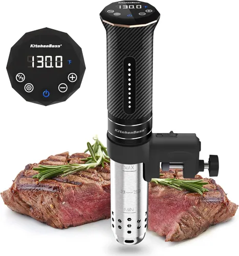 Miniatura 9 de KitchenBoss Wifi Sous Vide Machine: Circulador de inmersión ultrasilencioso Sous Vide Control de aplicación, IPX7 impermeable acero inoxidable 1100W