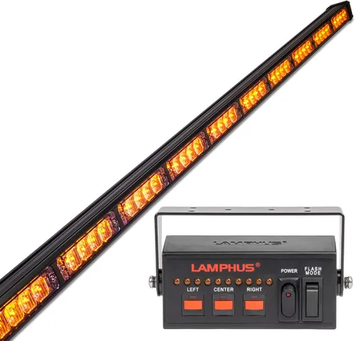 Miniatura 44 de LAMPHUS SolarBlast SBLS104 barra de luces LED de alerta de emergencia e indicación de tránsito, 47 pulgadas, 40 W - ÁMBAR AZUL, ámbar / blanco