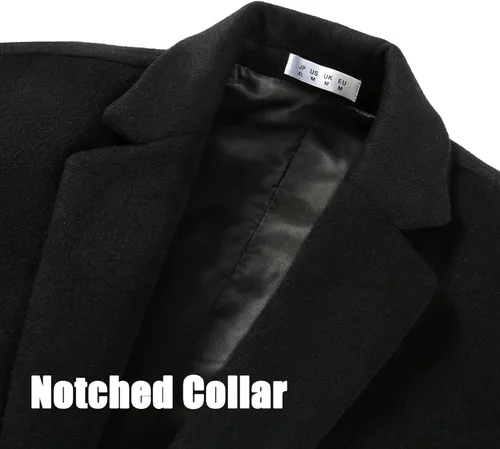 Miniatura 3 de APTRO Gabardina de lujo de longitud completa para hombre, abrigo largo de lana, rompevientos de invierno