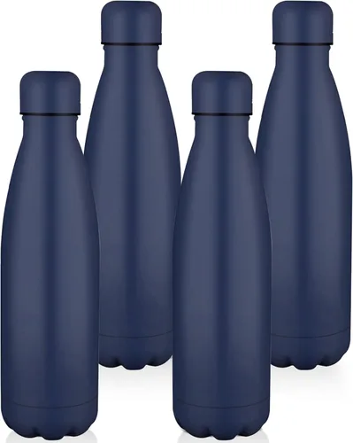 Miniatura 10 de OWS - Botellas de agua aisladas de 17 onzas a granel paquete de 1/2/4 botellas de agua deportivas de metal, botella de doble pared al vacío sin BPA