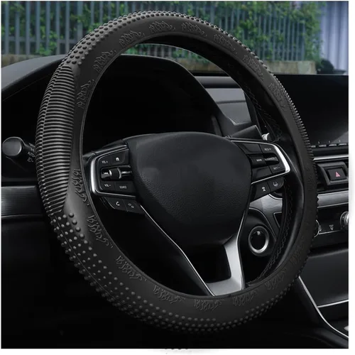 Miniatura 9 de Funda para volante Bittwee, protector de volante de silicona para coche, cubiertas antideslizantes y sin olor para volante, universal de 14-15