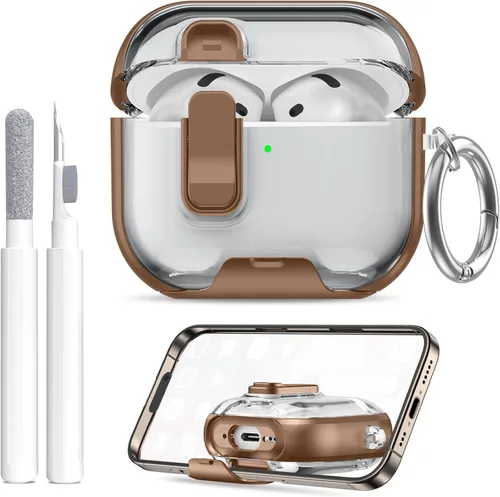 Miniatura 31 de Compatible Airpods 4 Case (2025) with Phone Stand & Cleaner Kit,Print Soft Silicone Lock Clip Apple AirPods 4th Generation Case, Airpod 4 Cover with