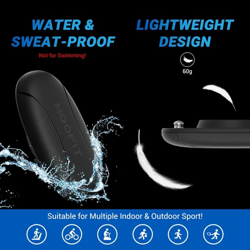 Miniatura 4 de moofit HR8 Heart Rate Monitor Chest Strap, Low Energy Real-Time Heart Rate Data Bluetooth 5.0/ANT+, Longer Communication Range, IP67 Waterproof