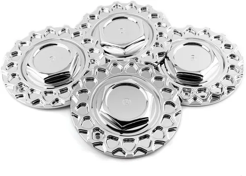 Miniatura 2 de Juego de 4 tapas centrales de rueda RS Style 5 de 6.614 in (6.61 pulgadas), color plateado cromado para rueda #09.24.08#247L169#135S170 Cromado Plata