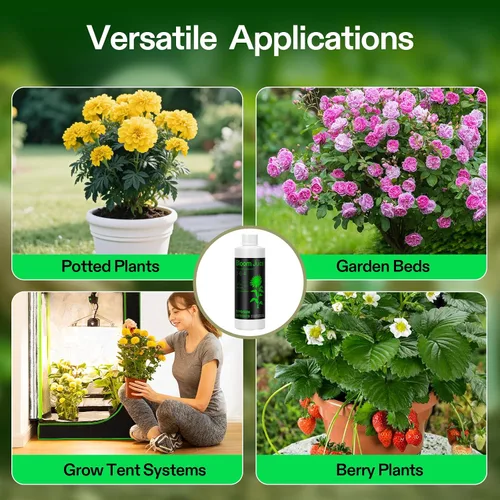 Miniatura 5 de VIVOSUN Bloom Juice (0-6-4), suplemento de floración fertilizante líquido para etapa de floración, alimento concentrado para plantas para todas