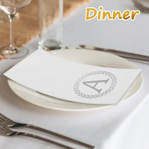 Miniatura 4 de 100 servilletas desechables con monograma de plata, toallas de mano decorativas con letra A, servilletas de cena para invitados, toallas de mano