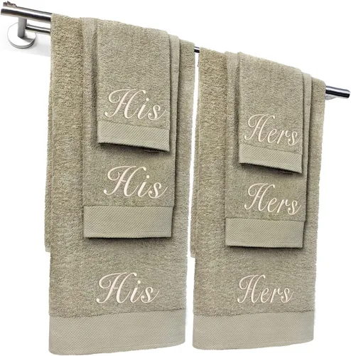 Miniatura 9 de Kaufman - Juego de toallas de baño bordadas personalizadas de calidad de hotel, toalla de mano y toallas para los dedos, 100% algodón para baño