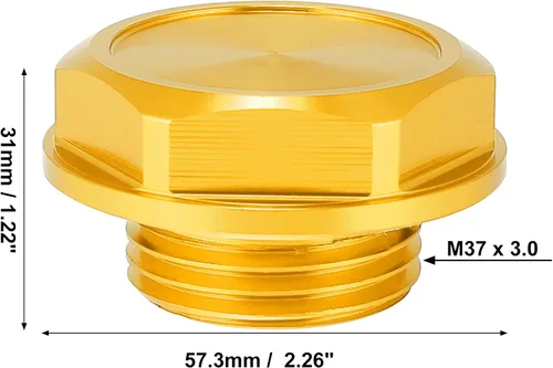 Miniatura 3 de X AUTOHAUX Tapa de Tapón de Llenado de Aceite del Motor de Aleación de Aluminio Tono Dorado Cubierta para Toyota TRD Highlander RAV4 Yaris Camry Reiz
