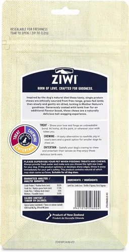 Miniatura 2 de ZIWI Masticables y golosinas para perros, orejas de cordero, totalmente naturales, secadas al aire, una sola proteína, sin granos, golosinas de alto