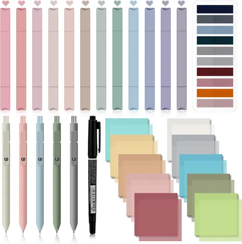 Miniatura 14 de Jutom Kit de estudio de diario bíblico de 38 piezas para mujeres, suministros de anotación de libros con resaltadores, bolígrafos, pestañas, notas