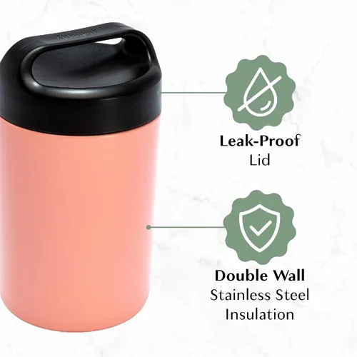 Miniatura 3 de Goodful Tarro de comida de acero inoxidable, recipiente de almacenamiento de alimentos aislado con sello al vacío de doble pared con asa de Rubor
