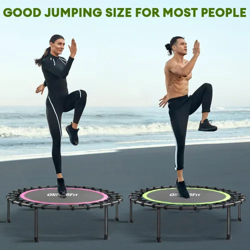 Miniatura 7 de ONETWOFIT 42"/45" Rebounder Trampoline for Adults, Silent Mini Trampoline Indoor Exercise Fitness Trampoline Bungee Rebounder Workout Max Load
