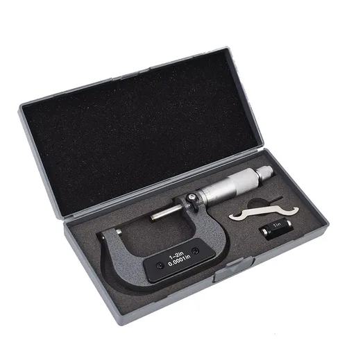 Miniatura 7 de 0-1 en micrómetro exterior de precisión W/caja, precisión 0.0001 pulgadas, herramienta maquinista de precisión de grado profesional