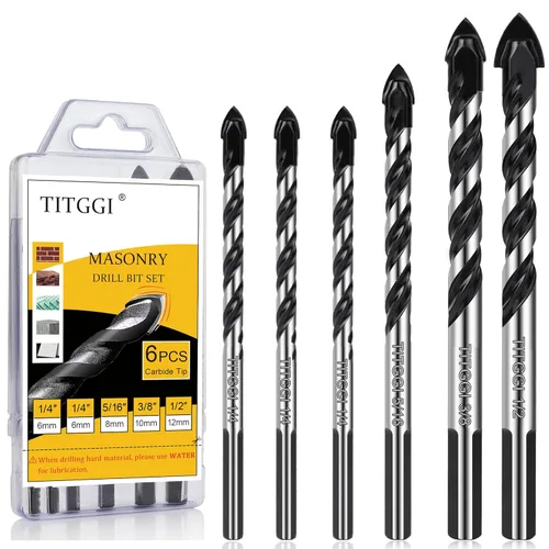 Miniatura 11 de Juego de brocas de mampostería y brocas de carburo, juego de brocas profesionales de extensión (11 piezas)