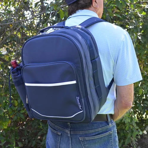 Miniatura 2 de Picnic at Ascot Mochila de picnic para 2 personas equipada con enfriador y soporte de vino aislado, diseñada y montada en los Estados Unidos