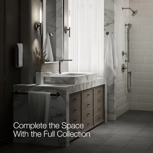 Miniatura 10 de Kohler 73168-4-TT Composed - Grifo alto para lavabo de baño con manija de palanca, 1.2 gpm, titanio vibrante