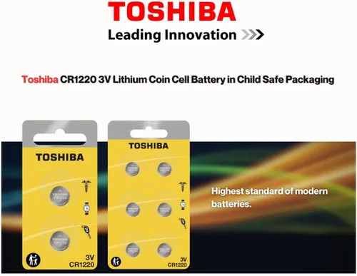 Miniatura 3 de Toshiba CR1220 - Paquete de ampolla resistente a los niños de celda de moneda de litio de 3 V (2 baterías)