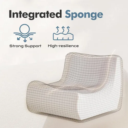 Miniatura 5 de Puf para adultos, silla puf grande, sillón con relleno de espuma viscoelástica para el hogar, apartamento o sala de juegos, gris afelpado Felpa gris