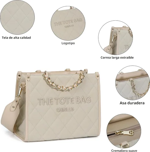 Miniatura 3 de Chinllo - Bolso de mano para mujer, bolsa satchel con asa superior y correa para el hombro