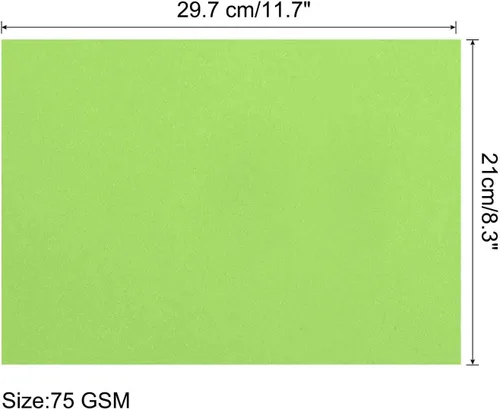Miniatura 2 de MECCANIXITY 100 hojas de papel de copia de color de 8 1/2 pulgadas, papel de impresora de 2.54 oz/m², verde fluorescente para impresión de oficina