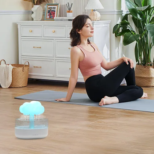 Miniatura 7 de Humidificador de lluvia y nube de agua, lámpara de lluvia de hongos, cascada, difusor de lluvia de aceite esencial de aromaterapia, luz nocturna