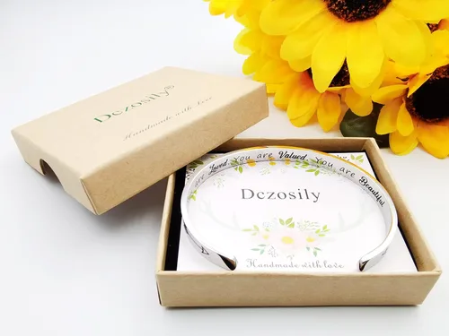 Miniatura 106 de Pulseras inspiradoras para mujer, joyería de acero inoxidable, con refranes, pulsera motivacional con mensaje oculto, pulseras grabadas para mejor