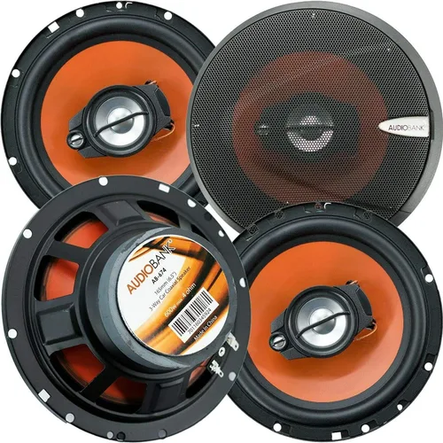 Audiobank - 2 pares de altavoces coaxiales estéreo de audio estéreo de coche de 6.5 pulgadas y 600 vatios de potencia máxima de 3 vías - AB674 con